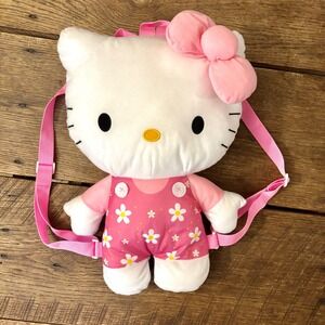 Sanrio Hello Kitty Large 18" Stuffed Plush Backpack / Travel Pillow Daisy Design